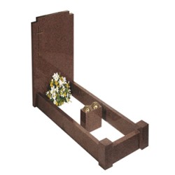 EC103 Balmoral Red Granite Headstone and Kerb Memorial with Vase
