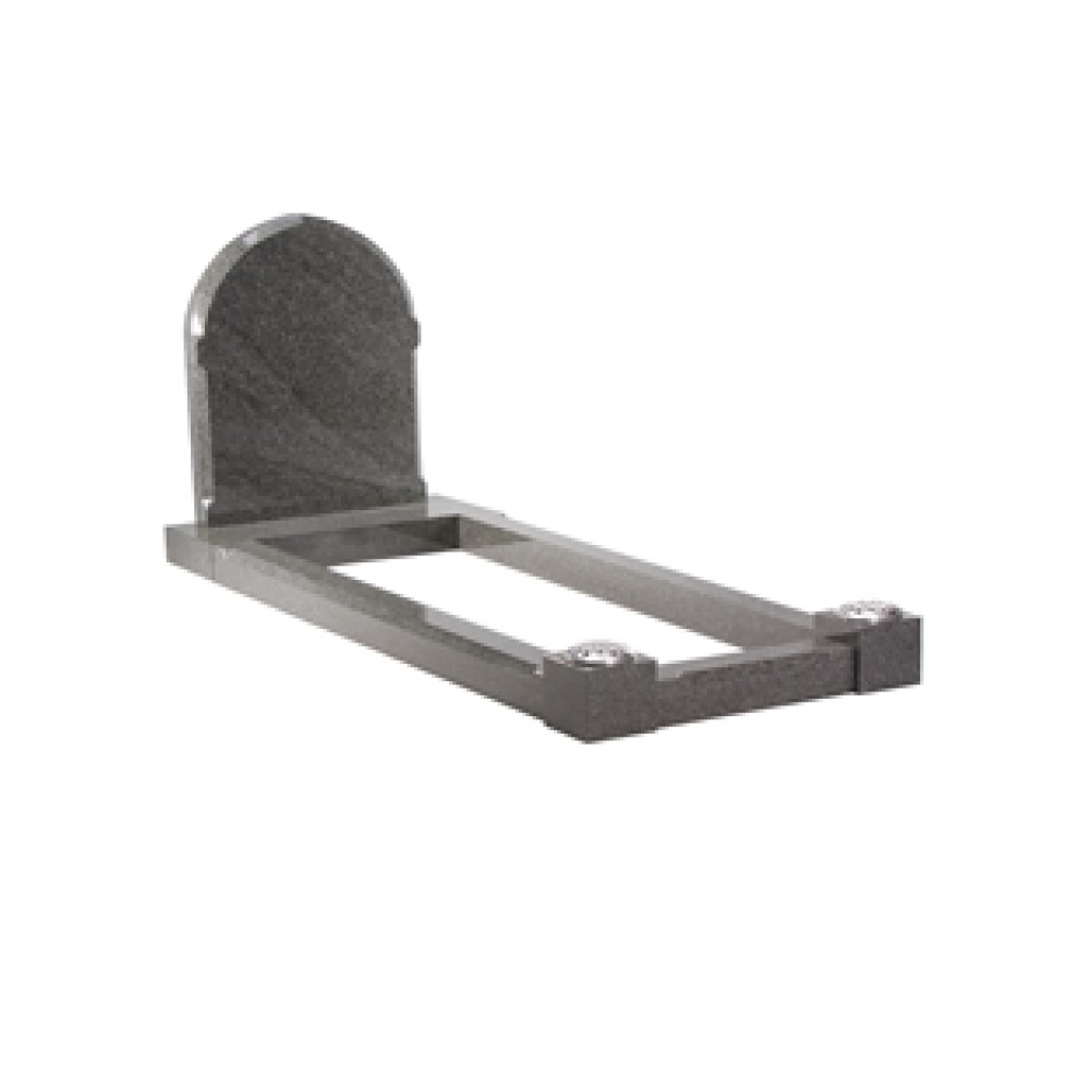 EC110 Grey Granite Traditional Headstone and Kerb Memorial EC110 Grey Granite Traditional Headstone and Kerb Memorial