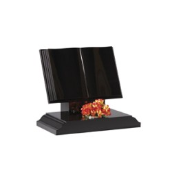 EC134 Black Granite traditional style book with stepped and polished page edges and half ogee moulded edges on the base