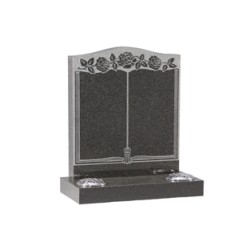 EC138 Dark Grey Granite headstone popular as a memorial to two loved ones with room on each page for their own inscription