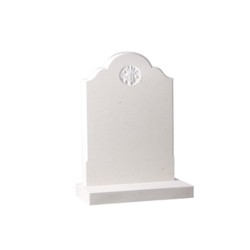 EC174 Portland Stone churchyard style memorial incorporating a hand carved lily.