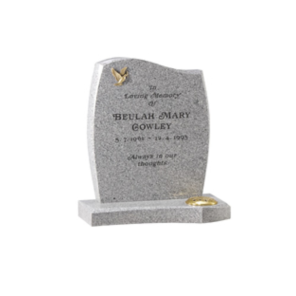 EC2 Light Grey Granite Memorial Headstone EC2 Light Grey Granite Memorial Headstone