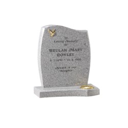 EC2 Light Grey Granite Memorial Headstone