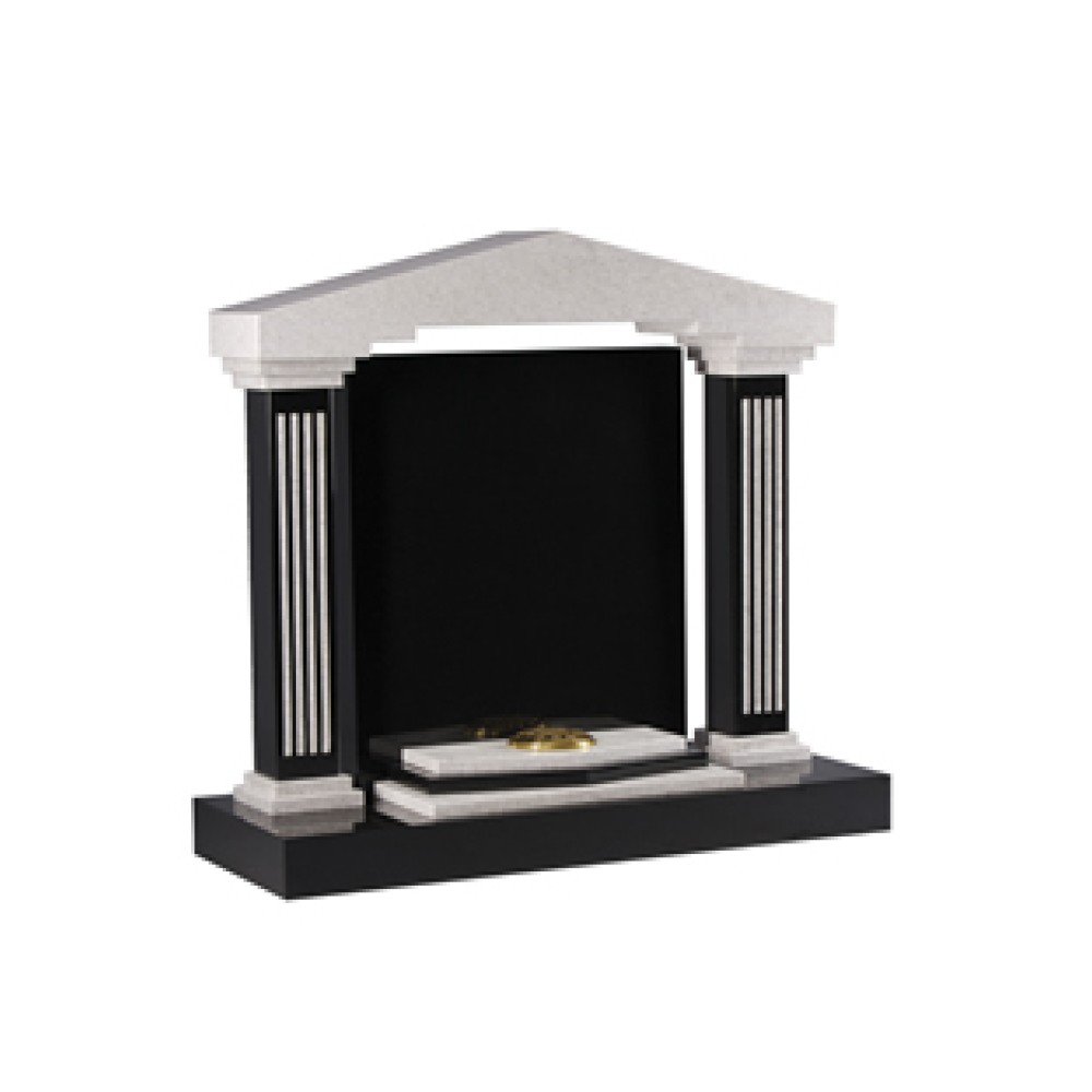 EC206 Black and Rose White Granite Arch Memorial EC206 Black and Rose White Granite Arch Memorial