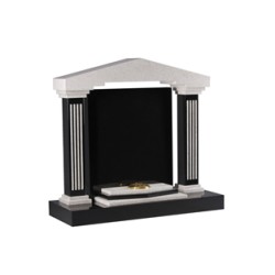EC206 Black and Rose White Granite Arch Memorial