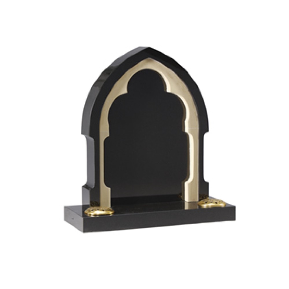 EC207 Black Granite and Sandstone Gothic Window Memorial EC207 Black Granite and Sandstone Gothic Window Memorial
