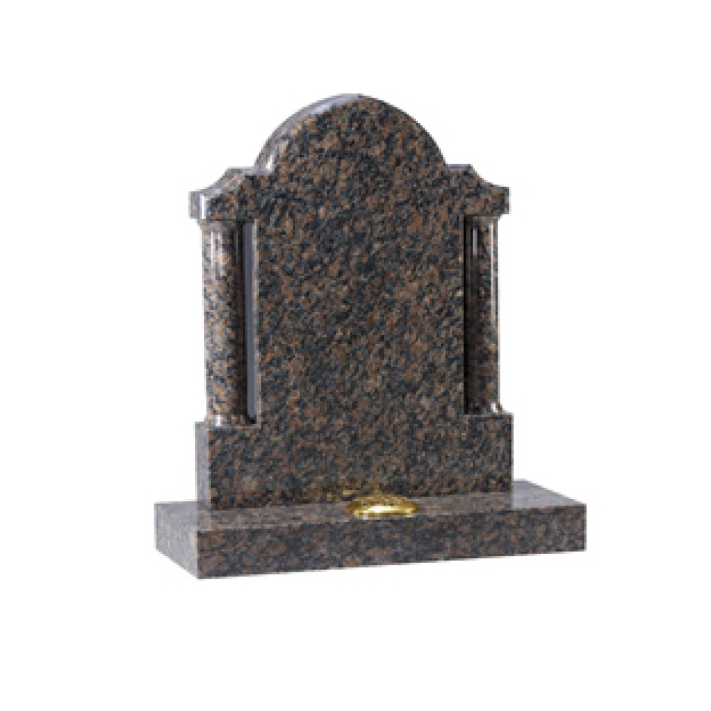 EC210 Sapphire Brown Granite Memorial with Turned Columns EC210 Sapphire Brown Granite Memorial with Turned Columns