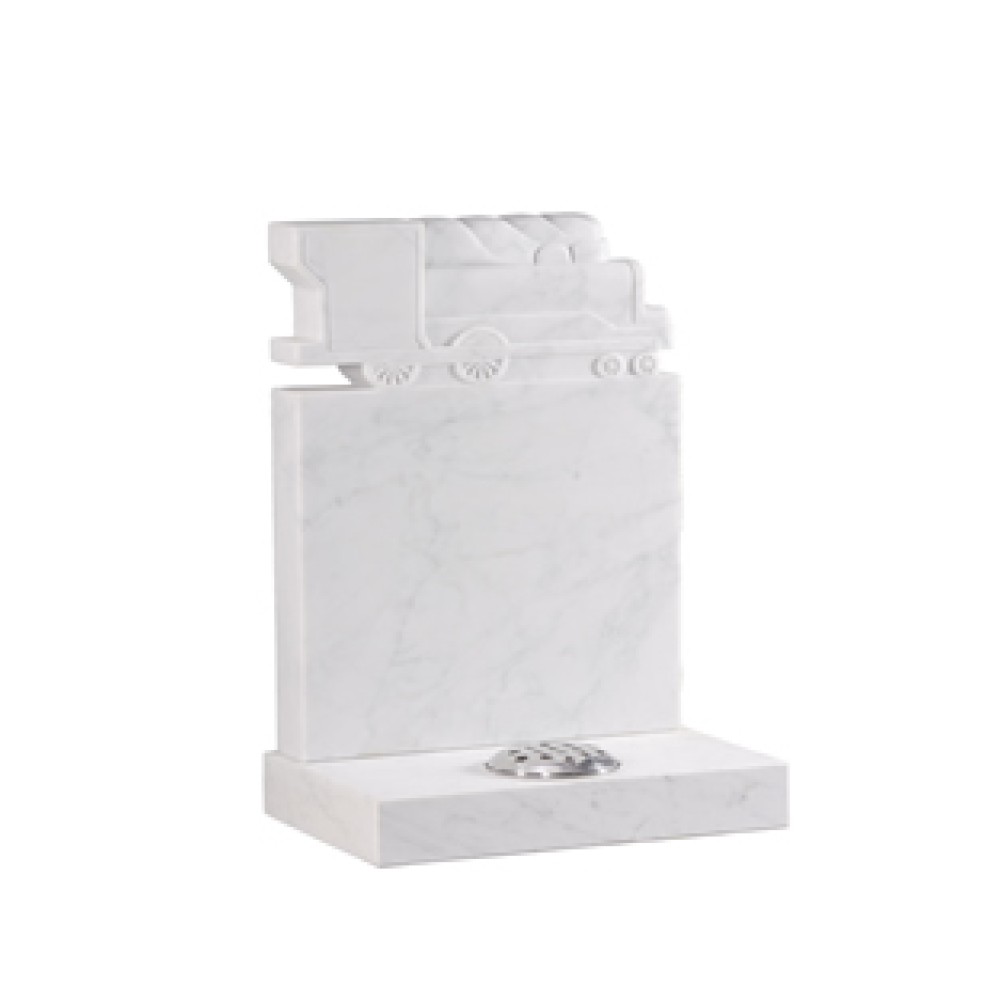 EC224 White Marble Childrens Toy Train Memorial