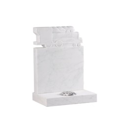 EC224 White Marble Childrens Toy Train Memorial