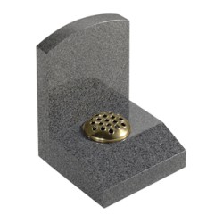 EC249 Dark Grey Granite Headstone and Desk Memorial