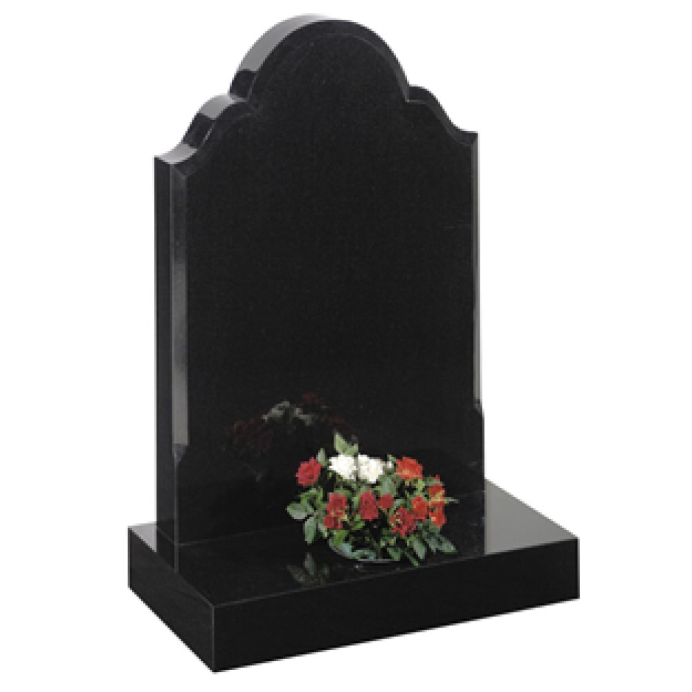 EC25 Black Granite Traditional Headstone Memorial EC25 Black Granite Traditional Headstone Memorial