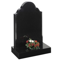 EC25 Black Granite Traditional Headstone Memorial