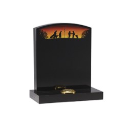 EC29 Black Granite Personalised Cemetery Memorial