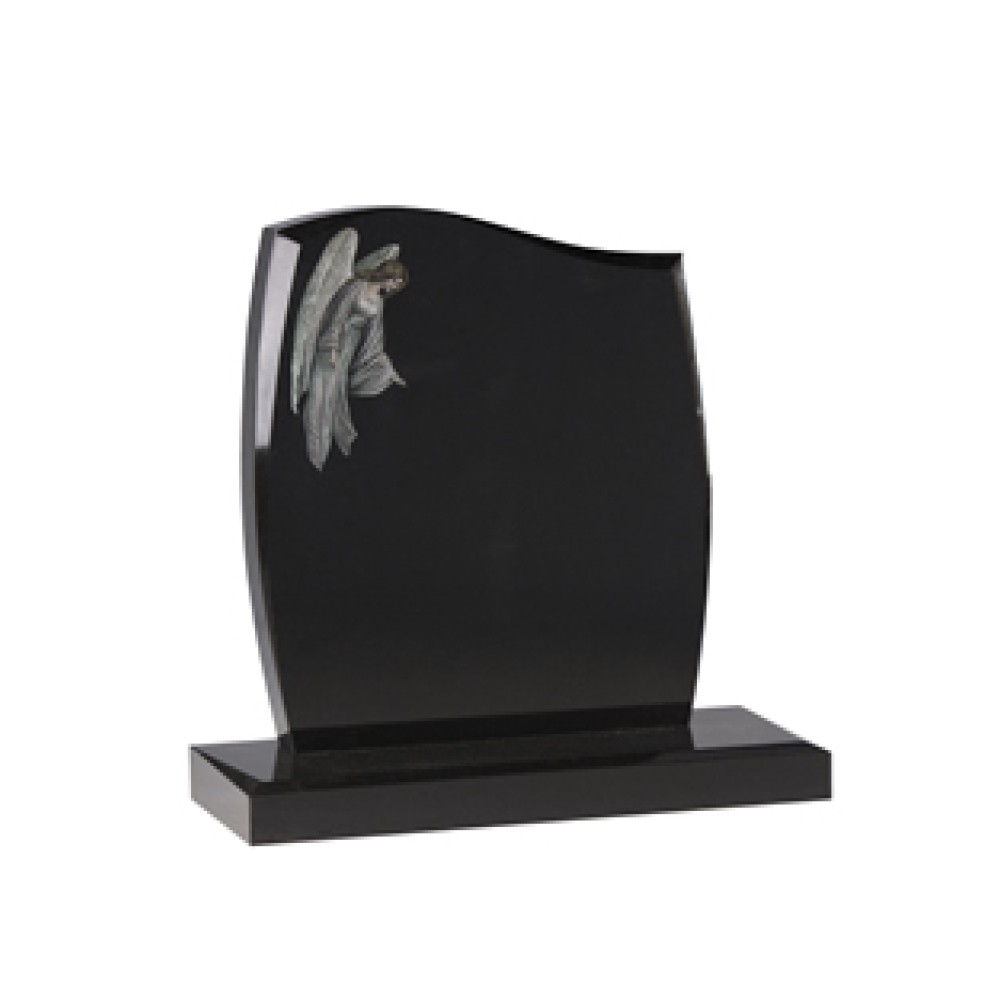 EC46 Black Granite headstone with a delicately hand etched Angel design. EC46 Black Granite headstone with a delicately hand etched Angel design.