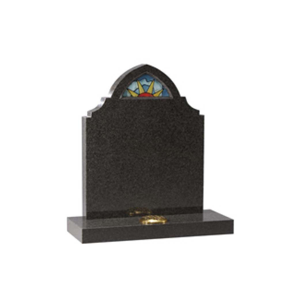 EC48 Dark Grey Granite headstone. EC48 Dark Grey Granite headstone.