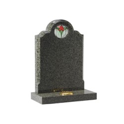 EC50 Green Granite headstone with chamfered edges.