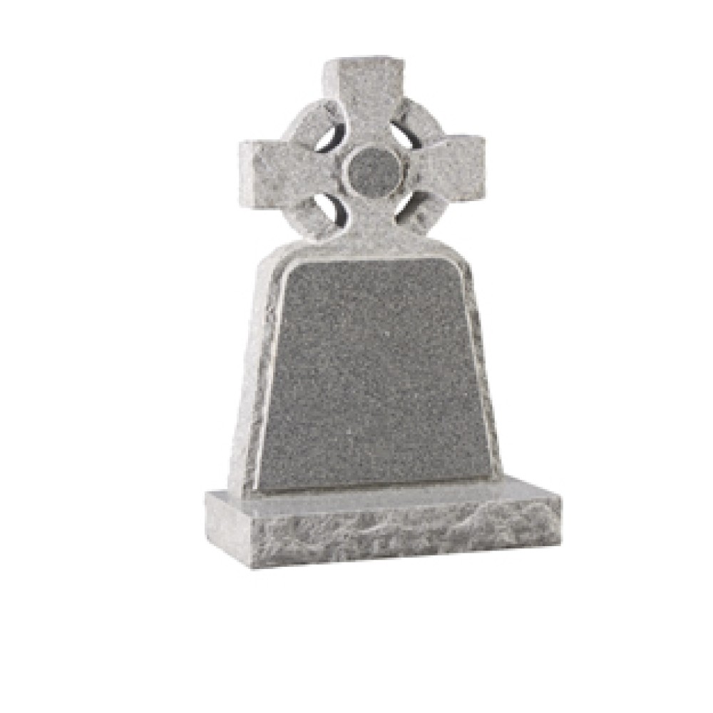 EC62 Light Grey Granite Celtic Cross headstone.
